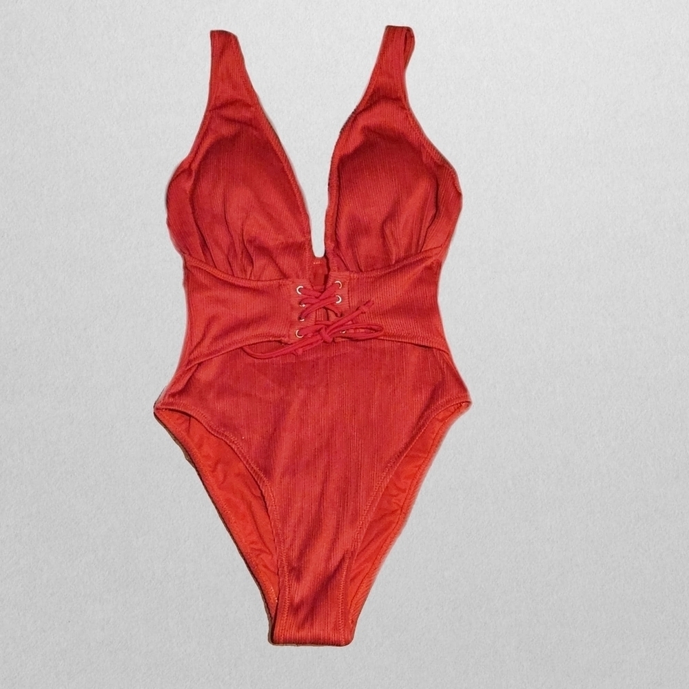 Fashion Nova Small Red One Piece Swimsuit